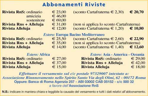 Tariffe abbonamenti riviste